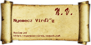 Nyemecz Virág névjegykártya